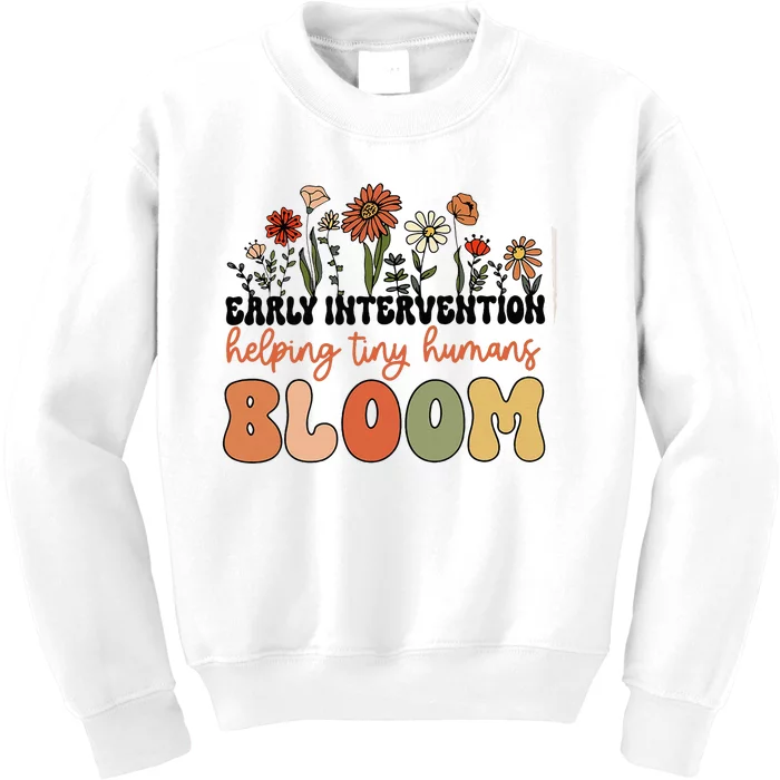 Wildflower Early Intervention Helping Tiny Human Bloom Kids Sweatshirt