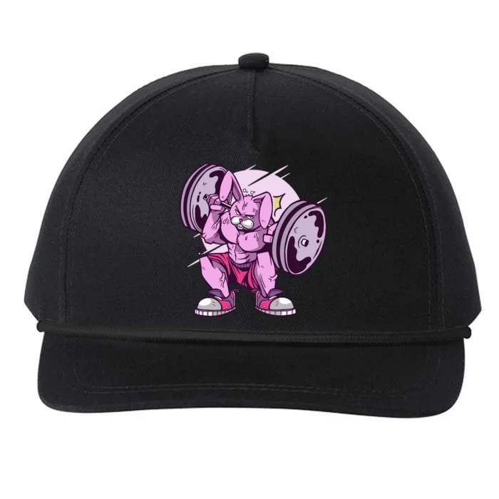 Weightlifting Rabbit Snapback Five-Panel Rope Hat