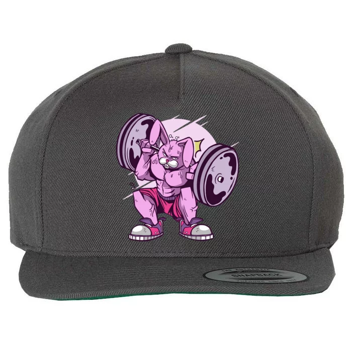 Weightlifting Rabbit Wool Snapback Cap