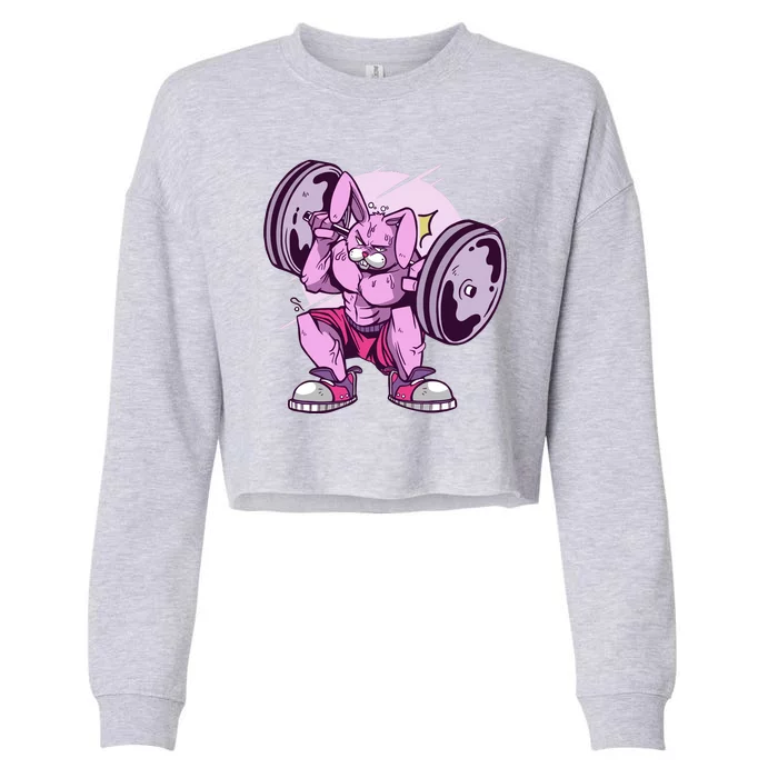 Weightlifting Rabbit Cropped Pullover Crew