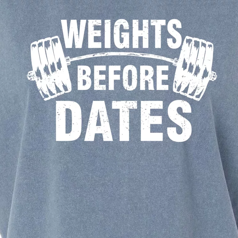 Weights Before Dates Motivation Garment-Dyed Women's Muscle Tee