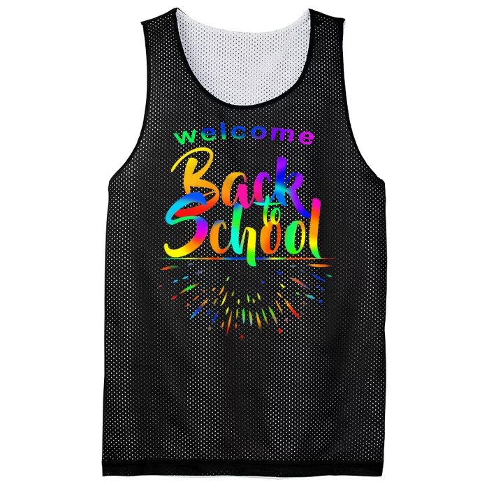 Welcome Back To School Mesh Reversible Basketball Jersey Tank