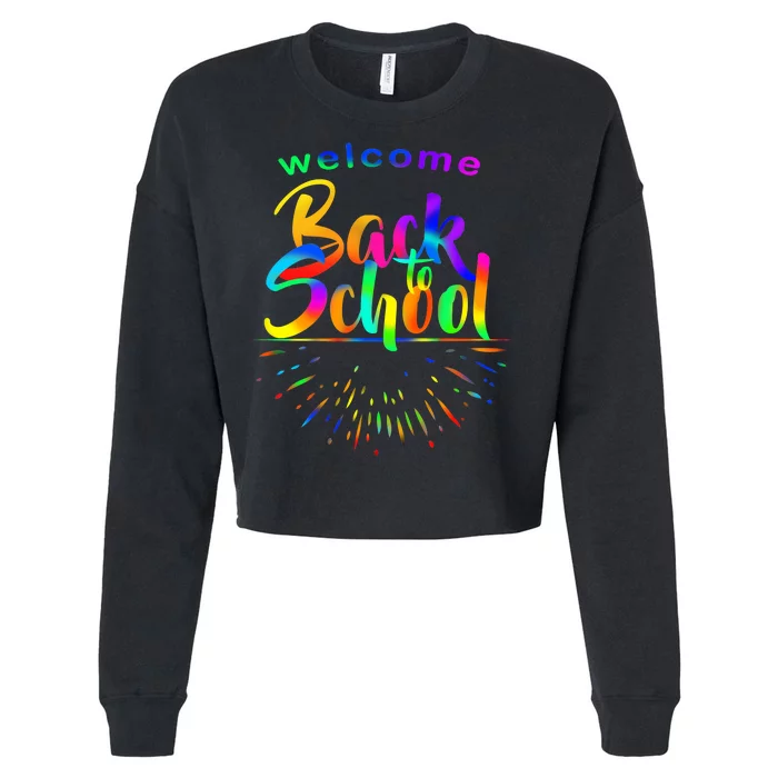 Welcome Back To School Cropped Pullover Crew