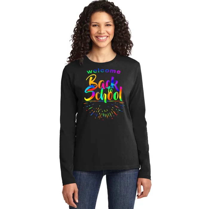 Welcome Back To School Ladies Long Sleeve Shirt