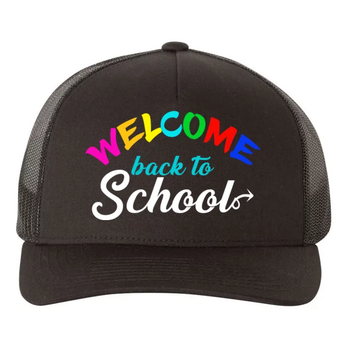 Welcome Back To School Arrow Yupoong Adult 5-Panel Trucker Hat