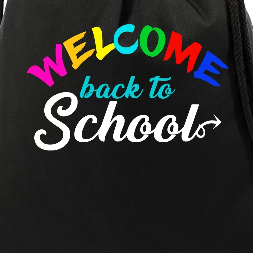 Welcome Back To School Arrow Drawstring Bag