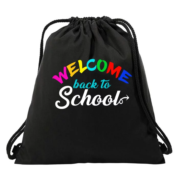 Welcome Back To School Arrow Drawstring Bag