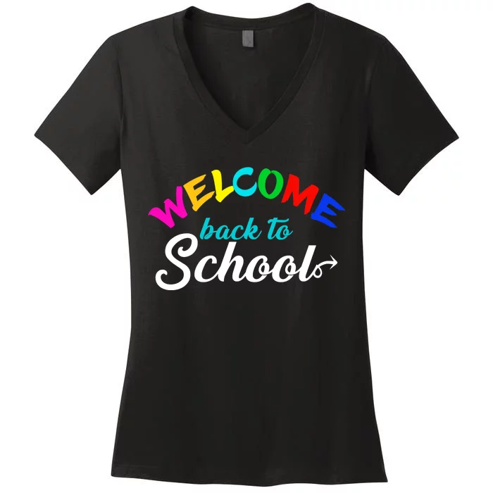 Welcome Back To School Arrow Women's V-Neck T-Shirt