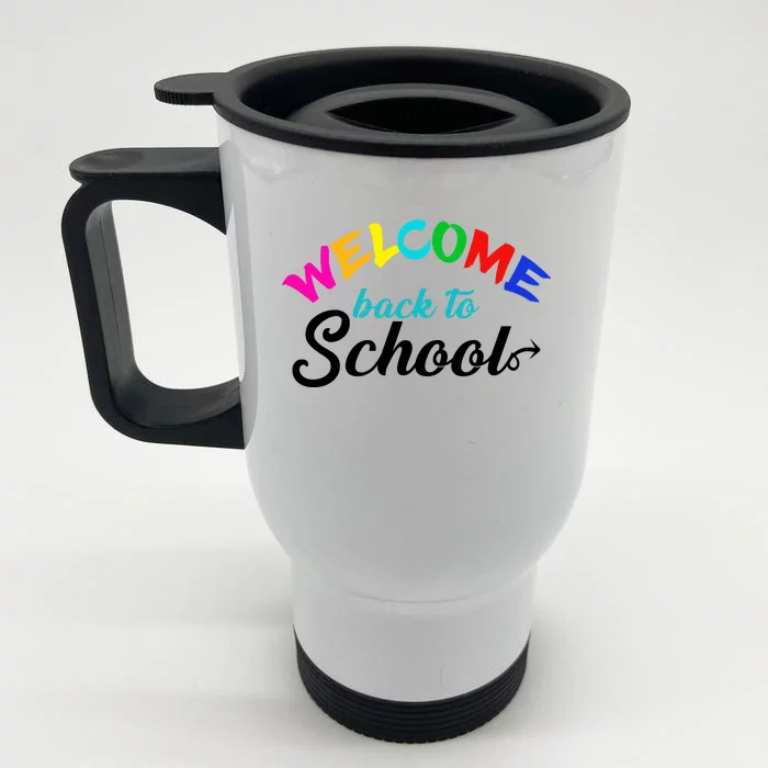 Welcome Back To School Arrow Front & Back Stainless Steel Travel Mug