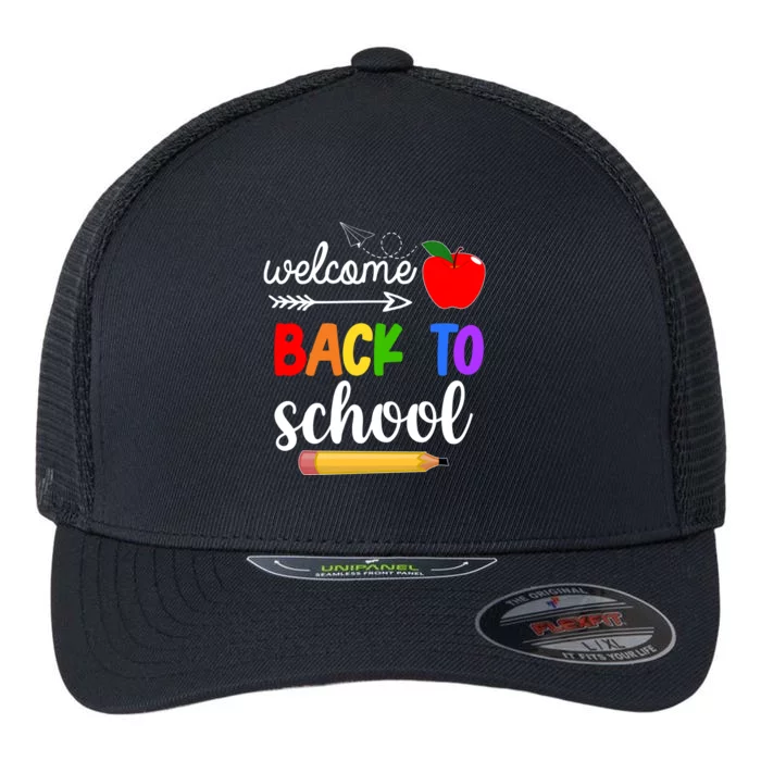 Welcome Back To School Teachers Students Flexfit Unipanel Trucker Cap