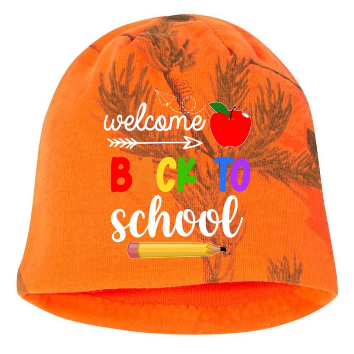 Welcome Back To School Teachers Students Kati - Camo Knit Beanie