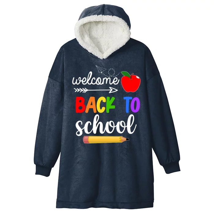 Welcome Back To School Teachers Students Hooded Wearable Blanket