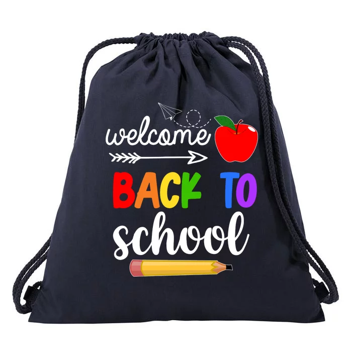 Welcome Back To School Teachers Students Drawstring Bag