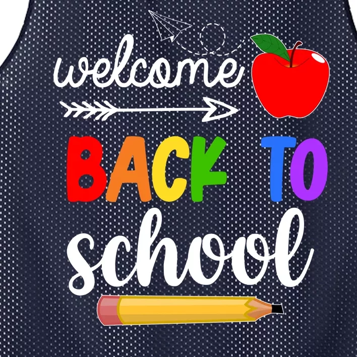 Welcome Back To School Teachers Students Mesh Reversible Basketball Jersey Tank