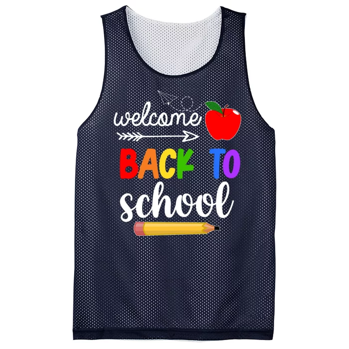 Welcome Back To School Teachers Students Mesh Reversible Basketball Jersey Tank