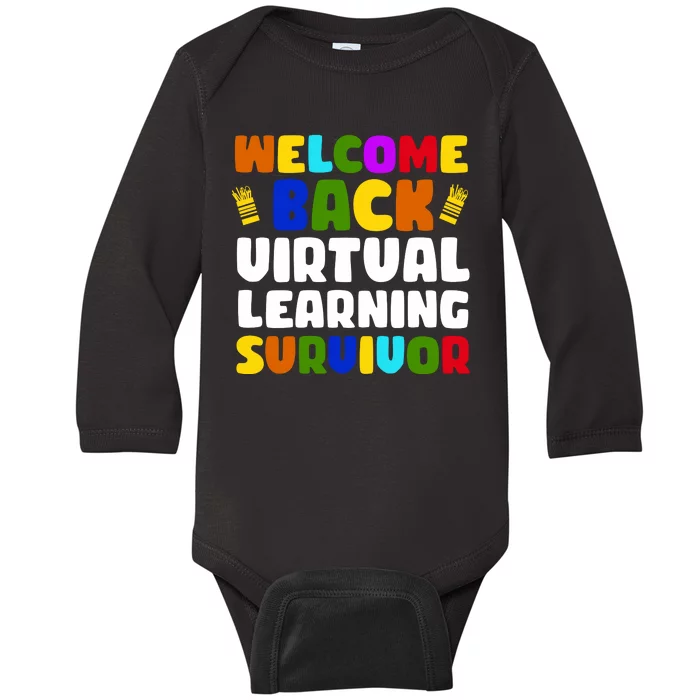 Welcome Back To School Virtual Learning Survivor Baby Long Sleeve Bodysuit