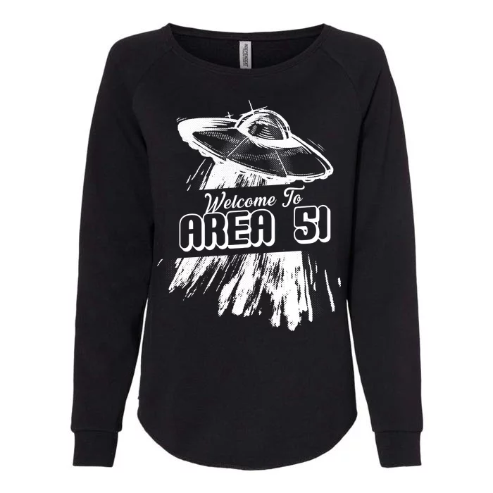 Welcome To Area 51 Womens California Wash Sweatshirt