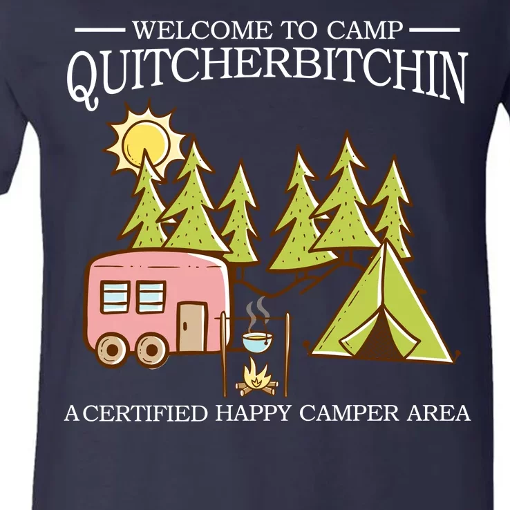 Welcome To Camp Quitcherbitchen V-Neck T-Shirt