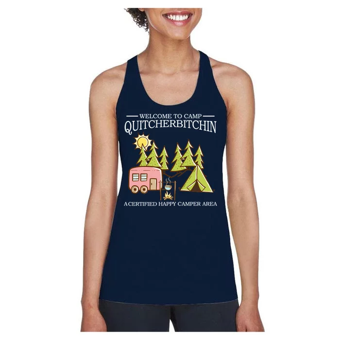 Welcome To Camp Quitcherbitchen Women's Racerback Tank