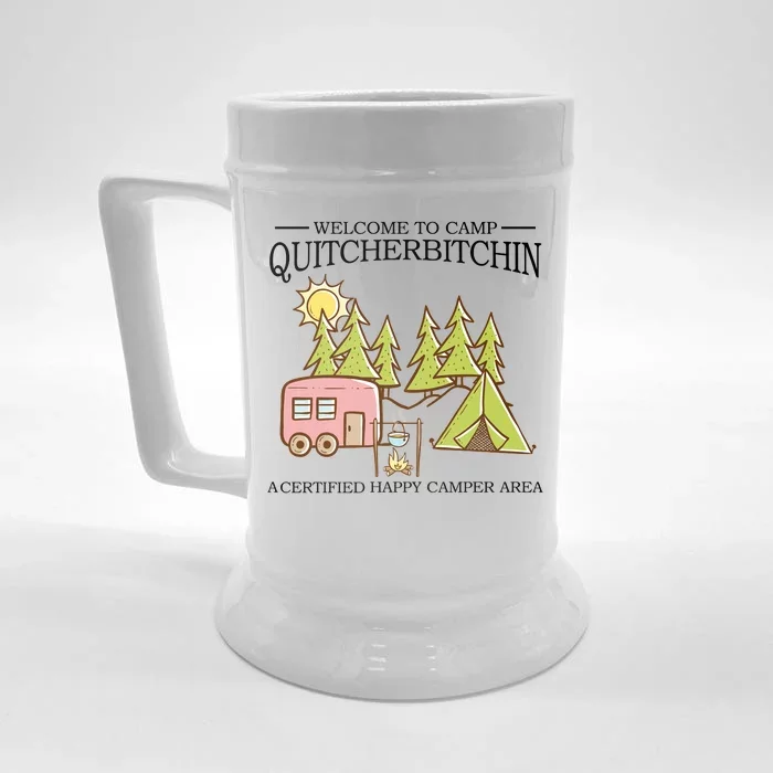 Welcome To Camp Quitcherbitchen Front & Back Beer Stein