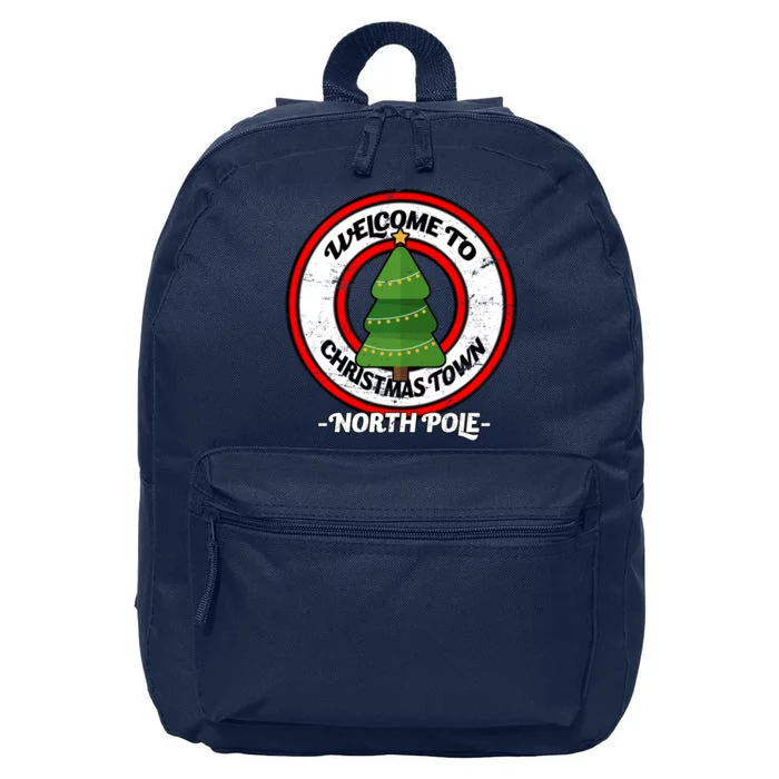 Welcome To Christmas Town North Pole 16 in Basic Backpack