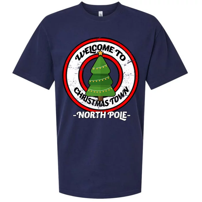 Welcome To Christmas Town North Pole Sueded Cloud Jersey T-Shirt