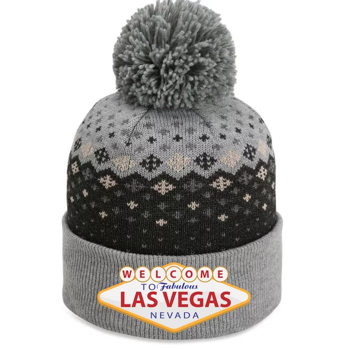 Welcome To Fabulous Las Vegas Sign The Baniff Cuffed Pom Beanie