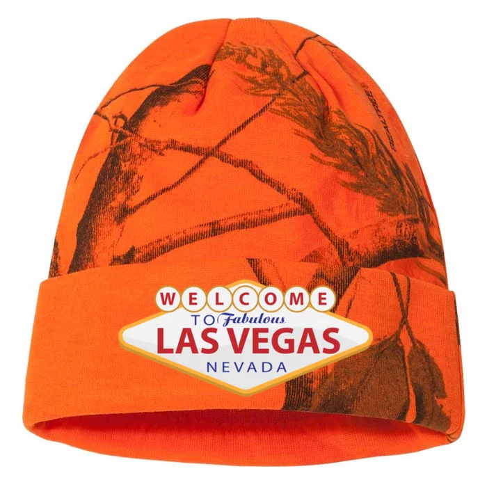 Welcome To Fabulous Las Vegas Sign Kati - 12in Camo Beanie