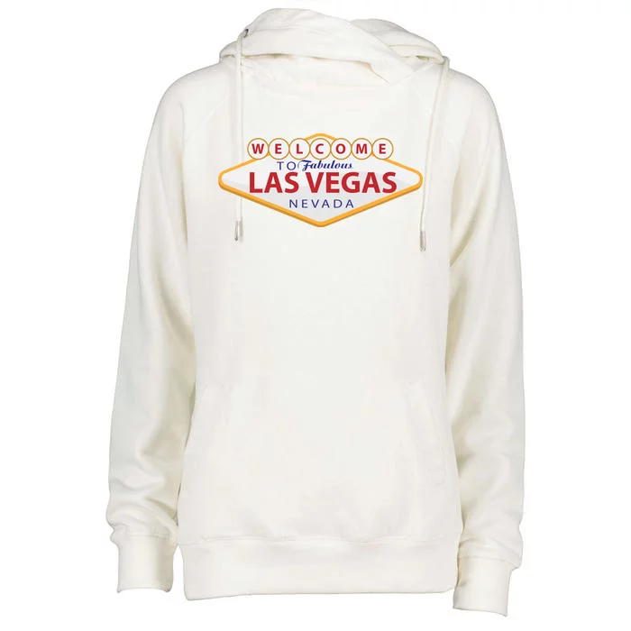 Welcome To Fabulous Las Vegas Sign Womens Funnel Neck Pullover Hood