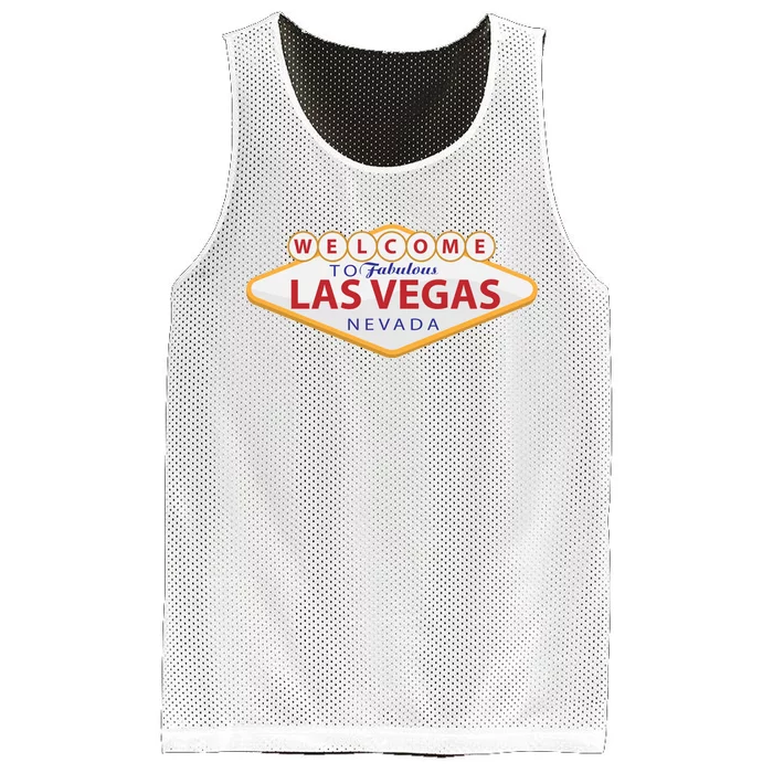 Welcome To Fabulous Las Vegas Sign Mesh Reversible Basketball Jersey Tank