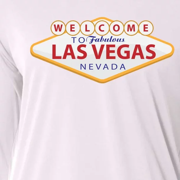 Welcome To Fabulous Las Vegas Sign Cooling Performance Long Sleeve Crew