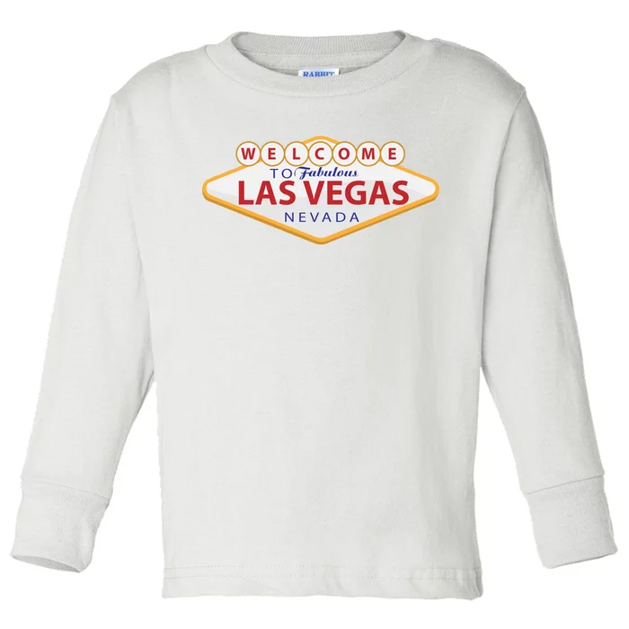 Welcome To Fabulous Las Vegas Sign Toddler Long Sleeve Shirt