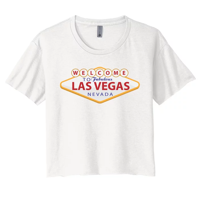 Welcome To Fabulous Las Vegas Sign Women's Crop Top Tee