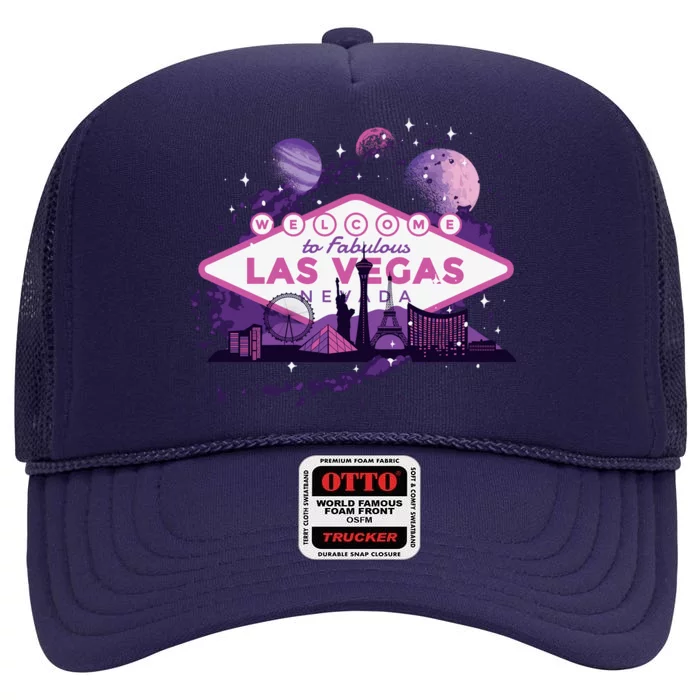 Welcome To Fabulous Las Vegas Universe High Crown Mesh Trucker Hat