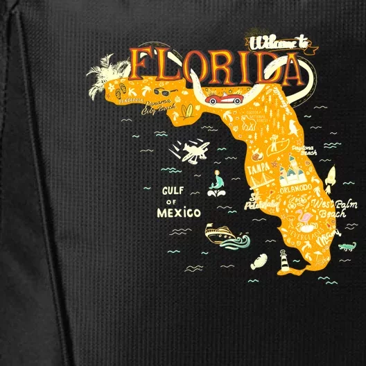 Welcome To Florida Cool Tourist Map City Backpack