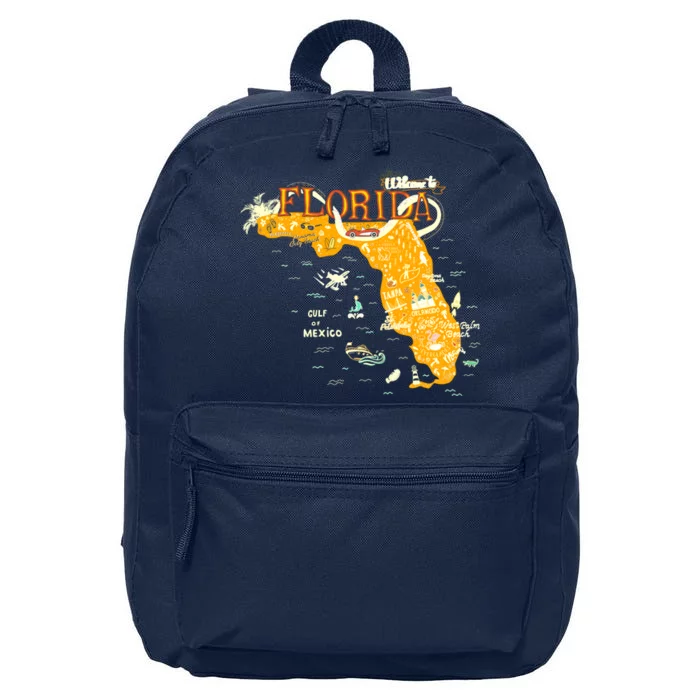 Welcome To Florida Cool Tourist Map 16 in Basic Backpack