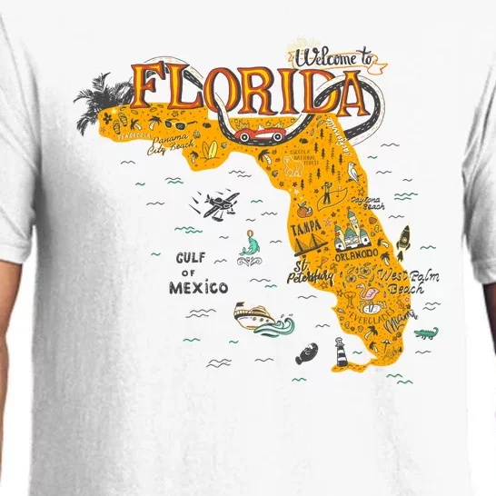 Welcome To Florida Cool Tourist Map Pajama Set