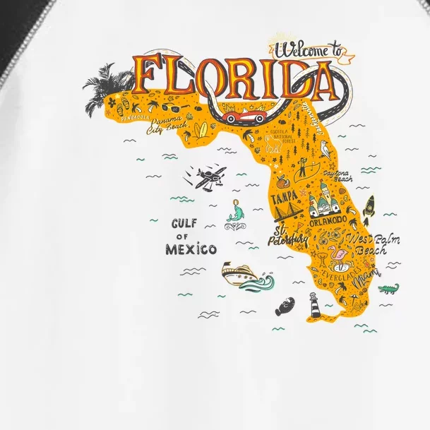 Welcome To Florida Cool Tourist Map Toddler Fine Jersey T-Shirt