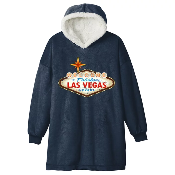 Welcome to Las Vegas Classic Sign Hooded Wearable Blanket