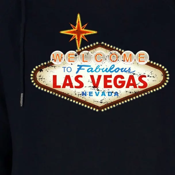 Welcome to Las Vegas Classic Sign Womens Funnel Neck Pullover Hood