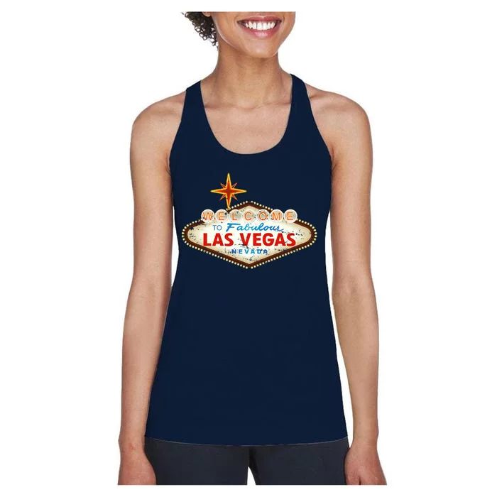 Welcome to Las Vegas Classic Sign Women's Racerback Tank