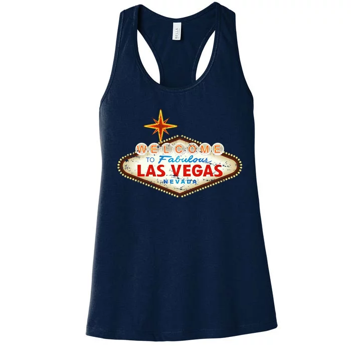 Welcome to Las Vegas Classic Sign Women's Racerback Tank