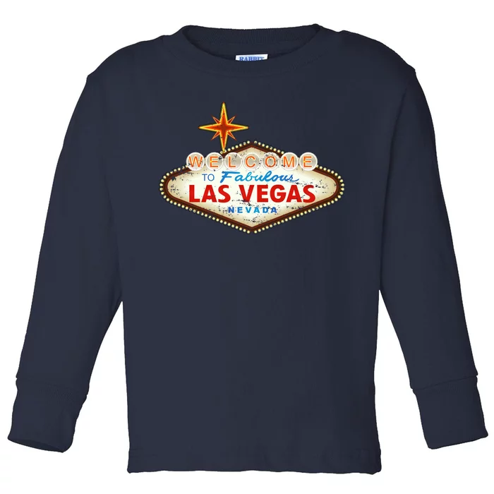 Welcome to Las Vegas Classic Sign Toddler Long Sleeve Shirt