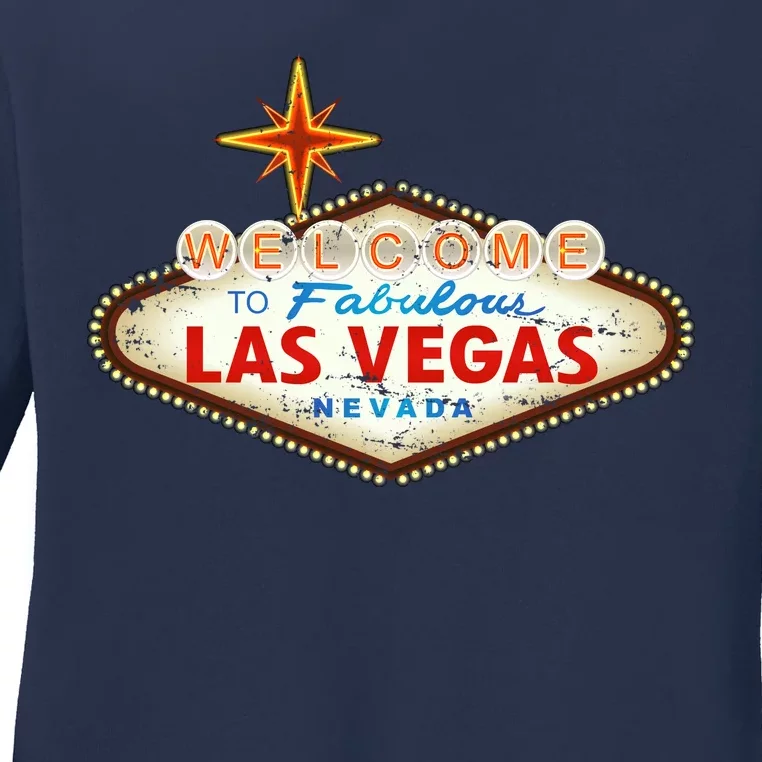 Welcome to Las Vegas Classic Sign Ladies Long Sleeve Shirt