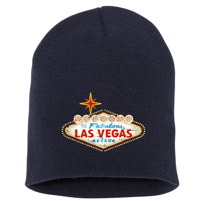 Welcome to Las Vegas Classic Sign Short Acrylic Beanie