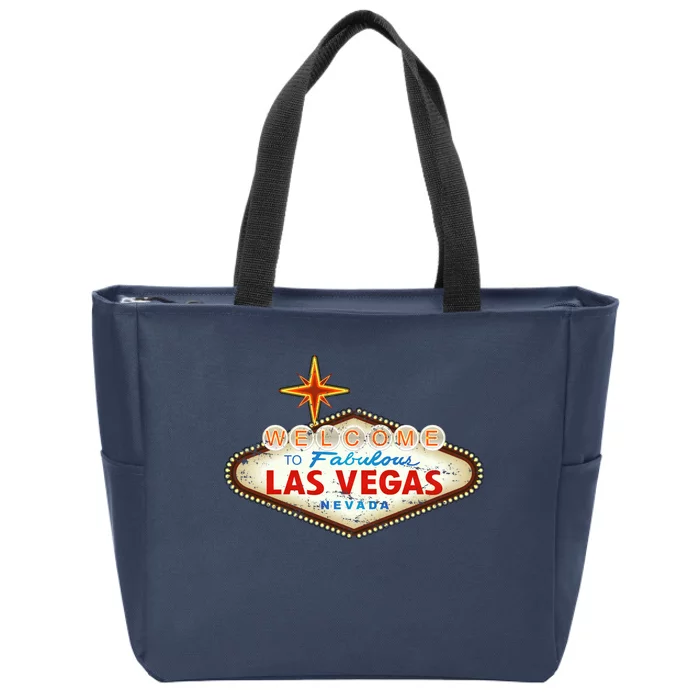 Welcome to Las Vegas Classic Sign Zip Tote Bag