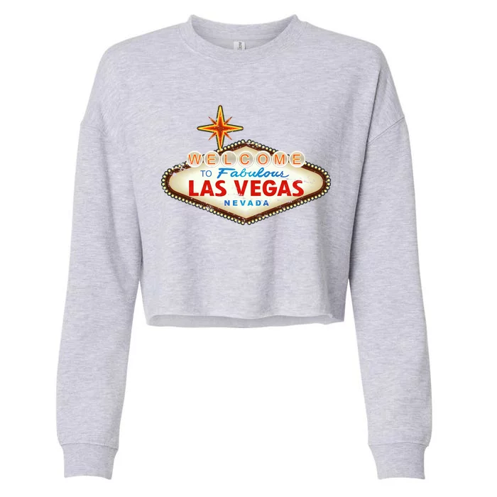 Welcome to Las Vegas Classic Sign Cropped Pullover Crew