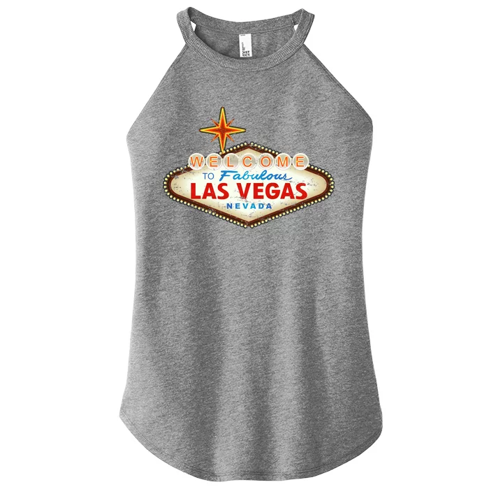 Welcome to Las Vegas Classic Sign Women’s Perfect Tri Rocker Tank