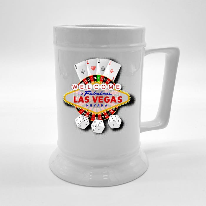 Welcome To Las Vegas Original Logo Front & Back Beer Stein