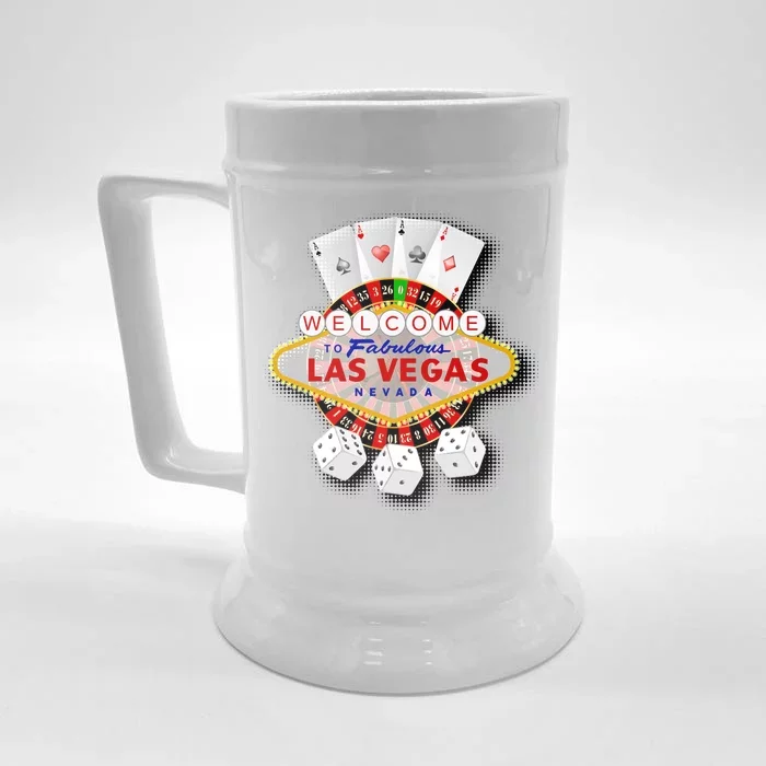 Welcome To Las Vegas Original Logo Front & Back Beer Stein